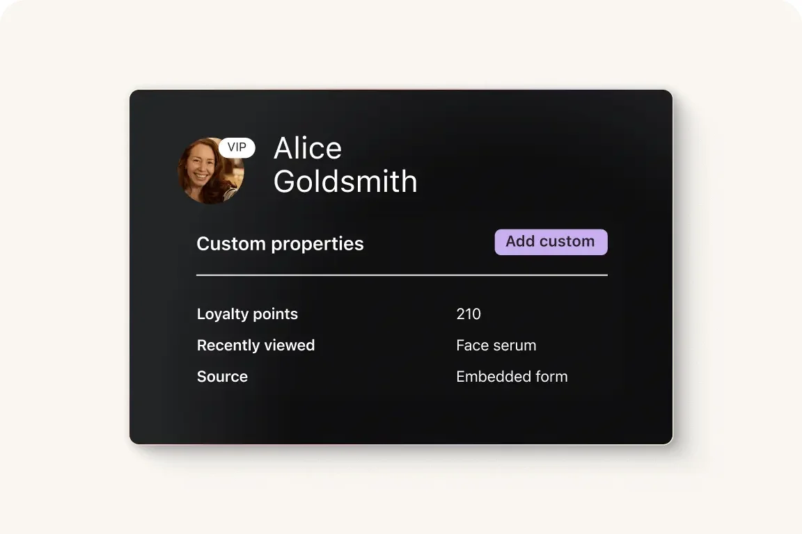 Customer Profile With Custom Properties