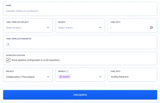 Add Pipeline Form With Yaml Path