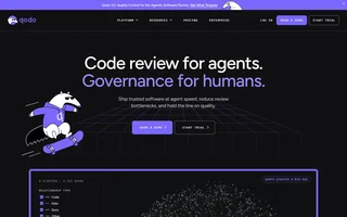 Qodo Homepage With Code Review Headline