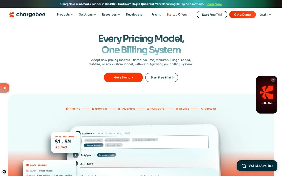 Chargebee Homepage