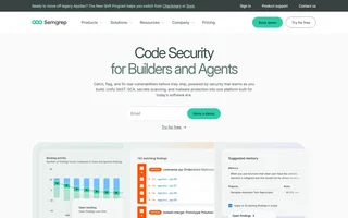 Semgrep Homepage With Findings Previews