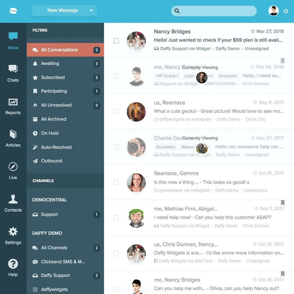 Inbox With Conversation Filters