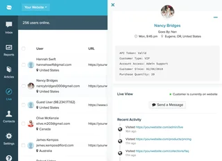 Live Visitors List And Customer Panel