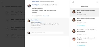 Notification Center With Ticket Comments
