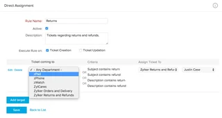 Direct Assignment Rule Form