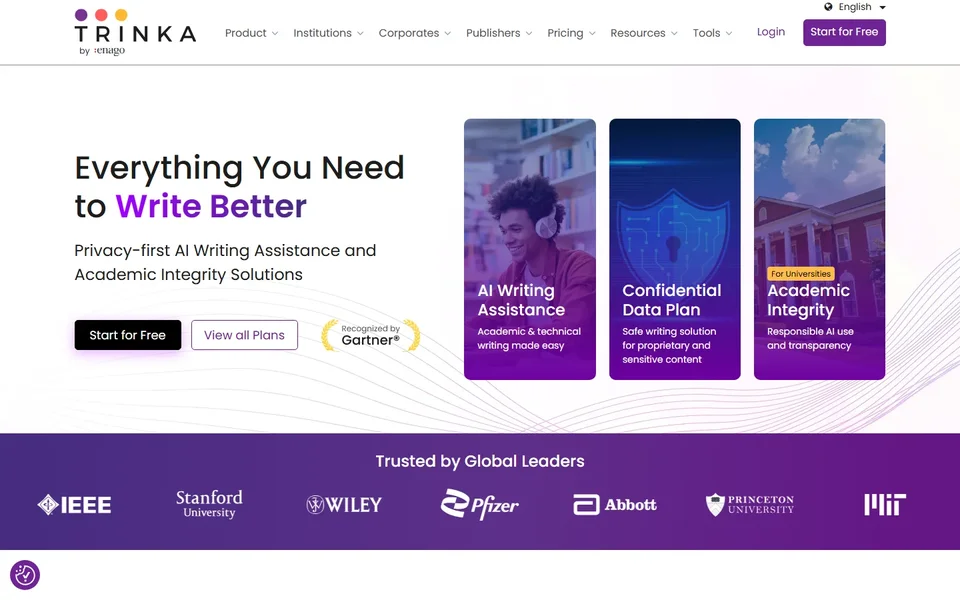 Trinka Homepage Hero And Main Navigation