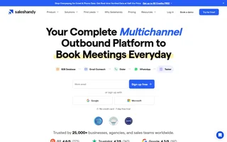Saleshandy Homepage With The Signup Form