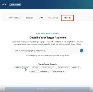 Audience Builder Interests Search