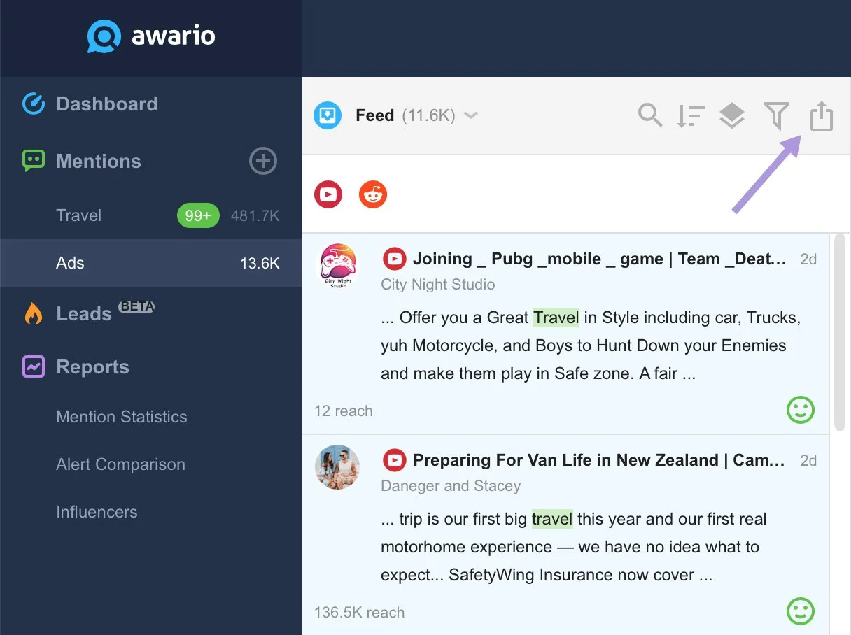 Exporting The Mentions Feed