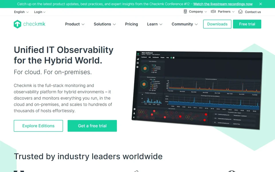 Checkmk Homepage With The Dashboard