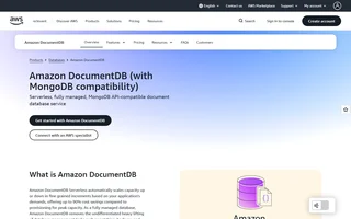 Amazon Documentdb Product Page And Menu