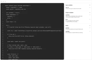 Code Editor With Variables