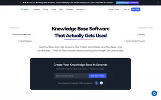 Helpjuice Homepage With Free Trial Signup Box
