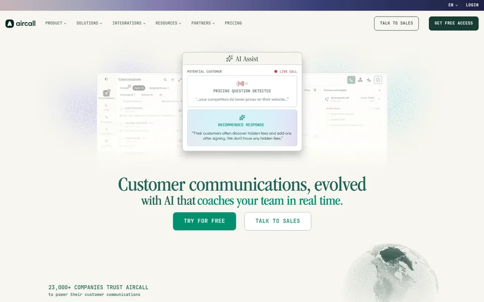 Aircall Homepage