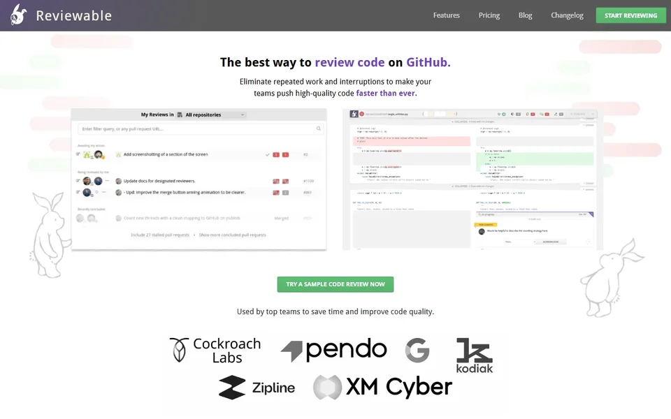 Reviewable Homepage With The Review Inbox Demo