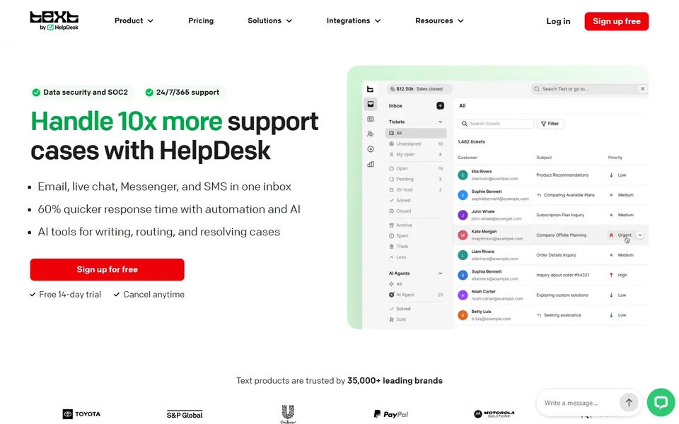 Helpdesk Homepage With The Ticket Inbox