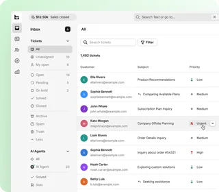 Shared Ticket Inbox With Filters