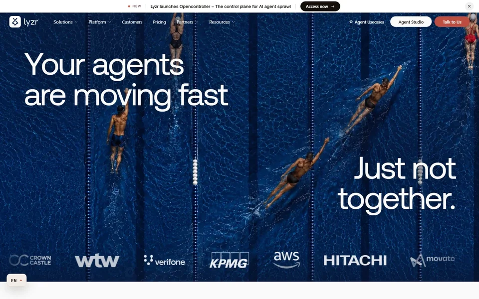 Lyzr Homepage With Agent Platform