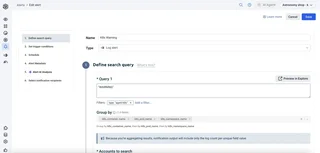 Alert Editor With Search Query