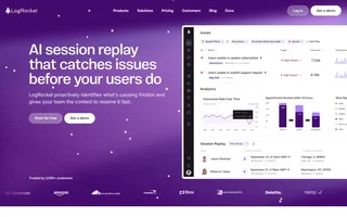 Logrocket Homepage With Session Replay Issues