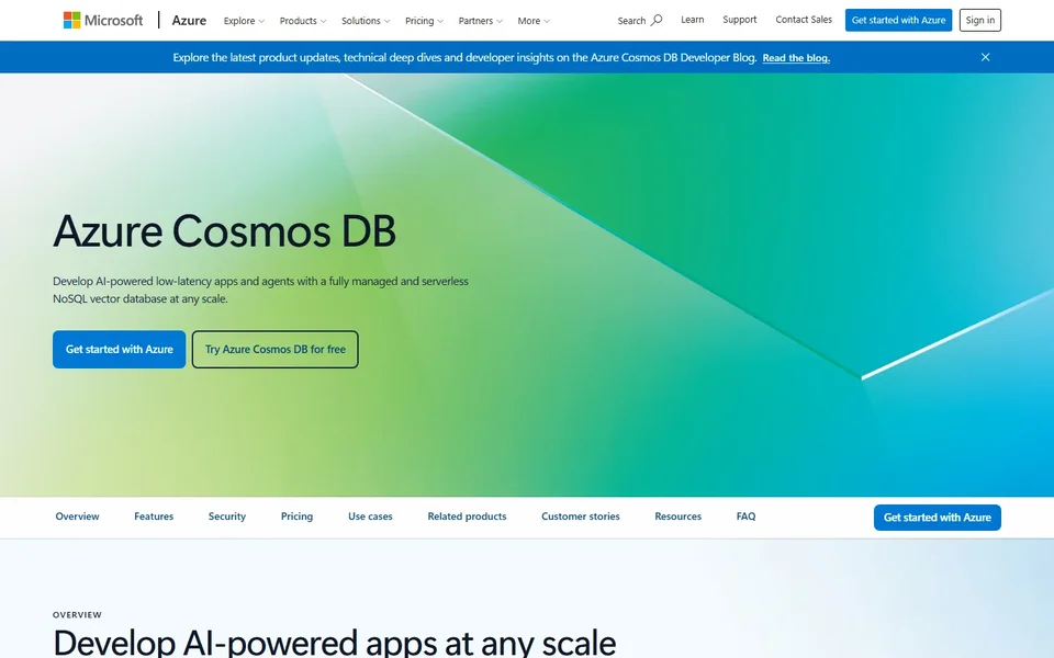 Azure Cosmos Db Product Page Hero