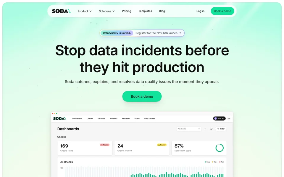 Soda Homepage With Dashboard Preview