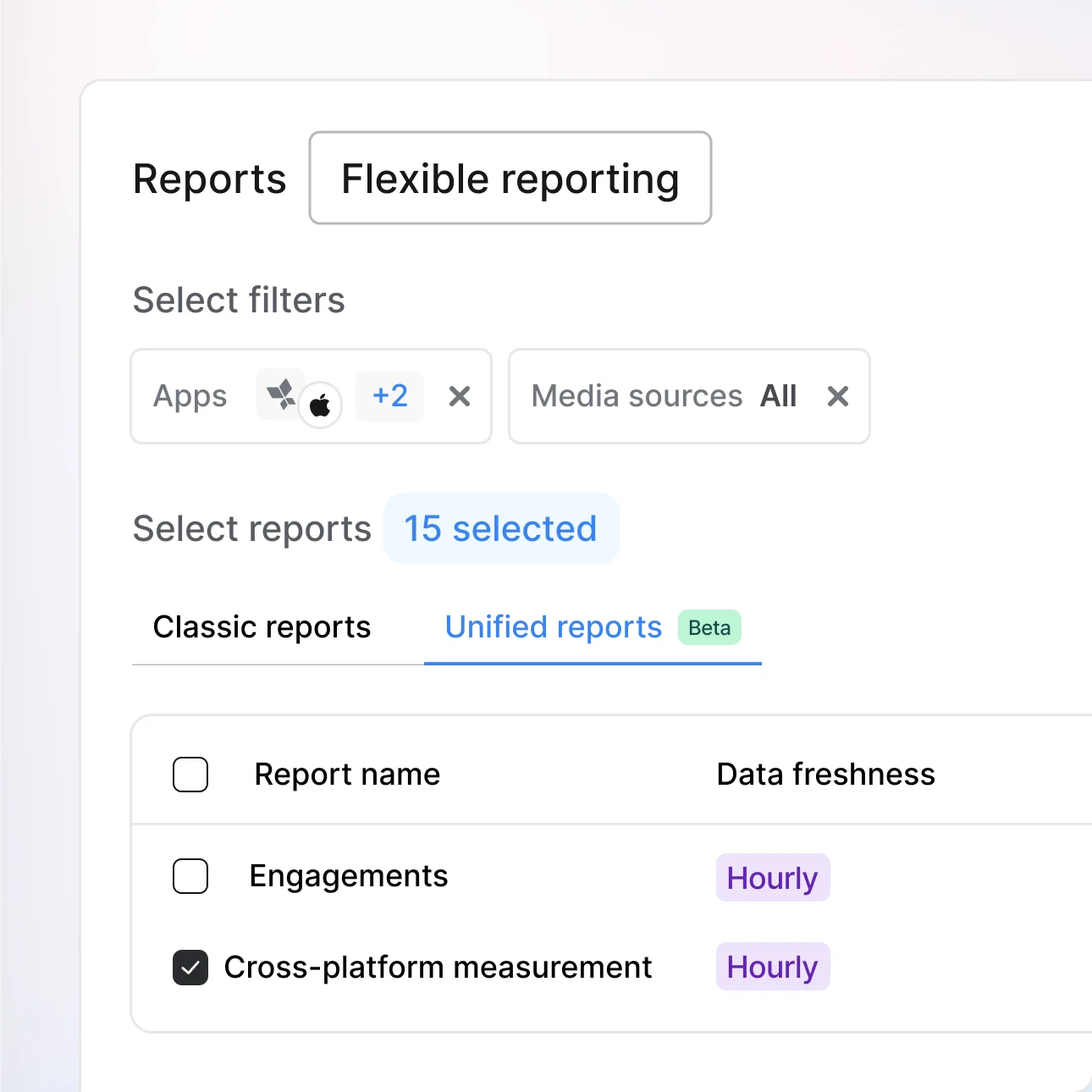 Flexible Reporting Filters