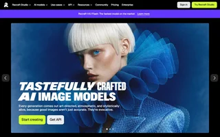 Recraft Homepage With An Ai Fashion Portrait