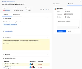 Task View With Approvals Panel