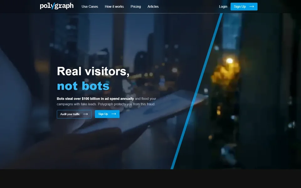 Polygraph Homepage With The Traffic Audit Button