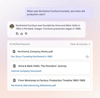 Chat Answer Listing Its Verified Source Documents