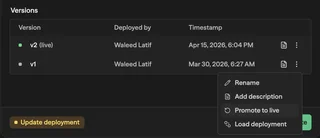 Deployment Versions