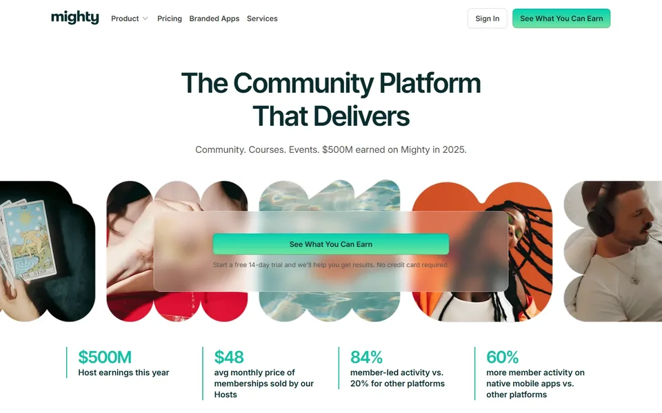 Mighty Networks Homepage