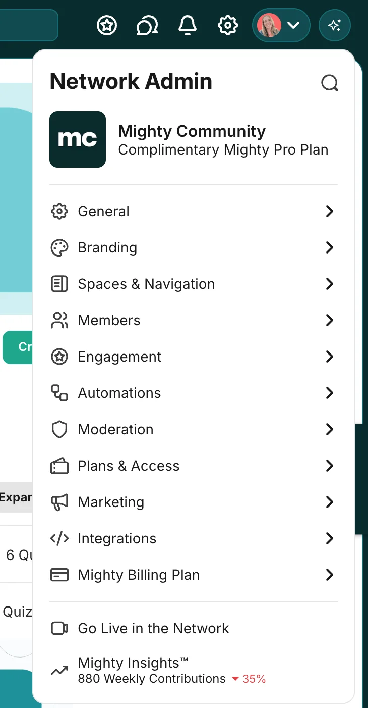 Network Admin Menu