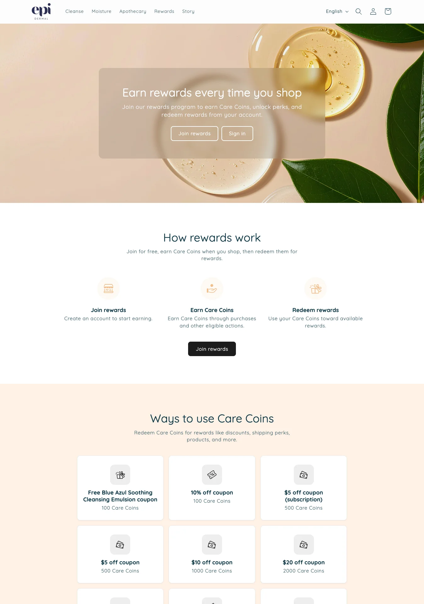 Hosted Loyalty Rewards Page