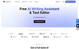 Wordvice Ai Homepage With The Free Signup Button
