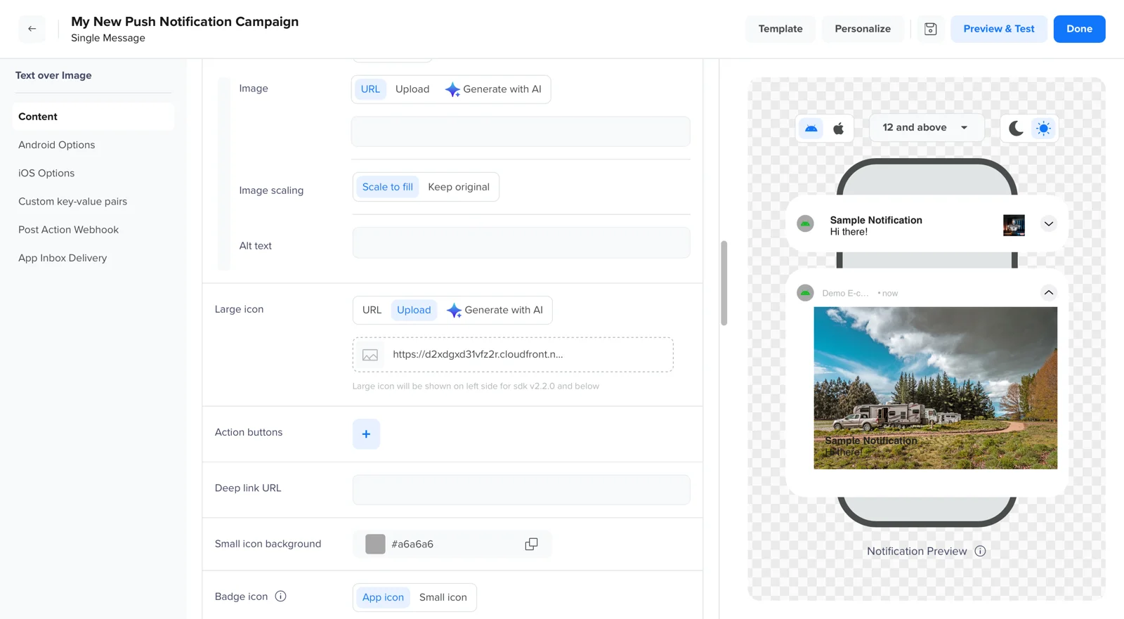 Push Message Editor