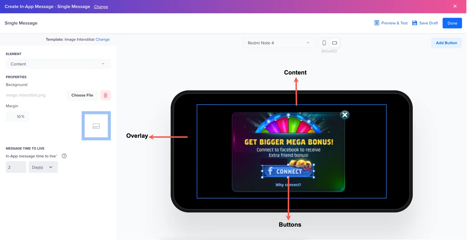 In App Message Editor