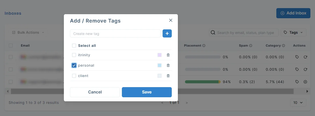 Add Or Remove Inbox Tags