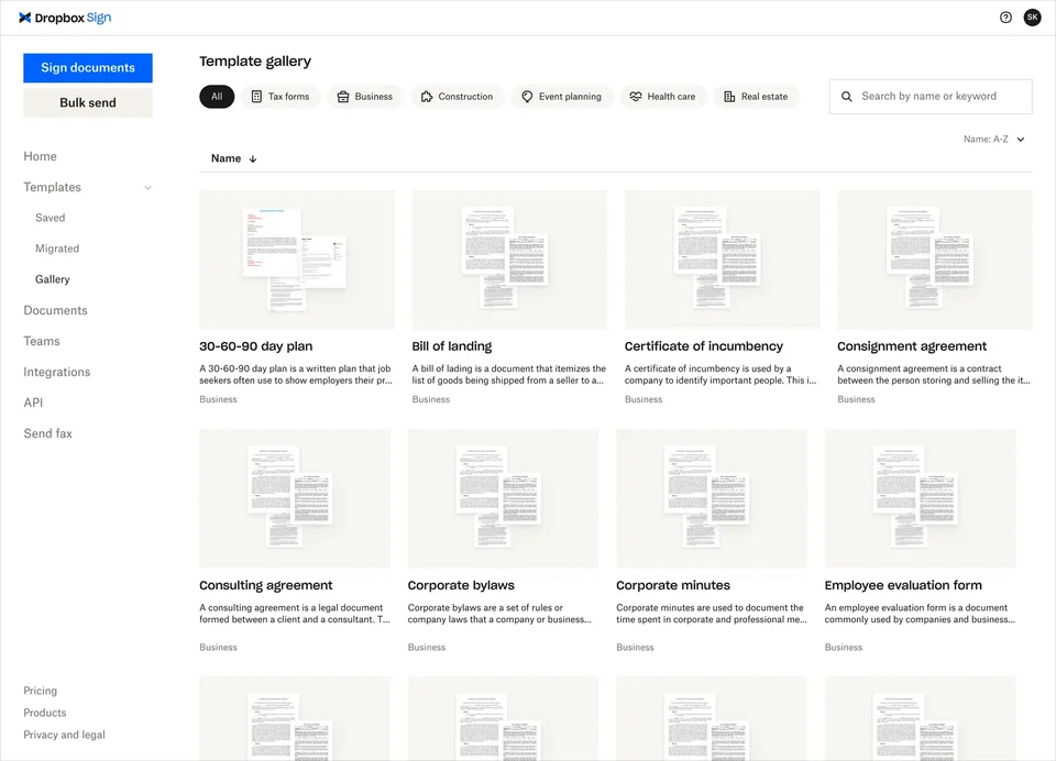 Template Gallery