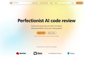 Sourcery Homepage With Code Review Headline