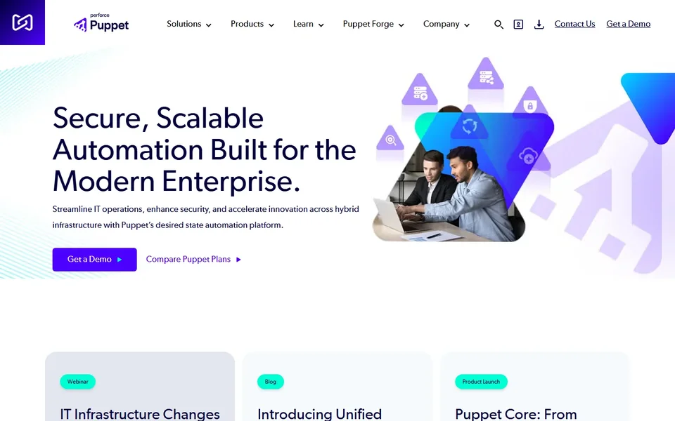Puppet Homepage With Its Automation Headline