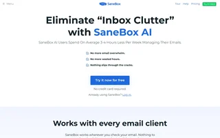 Sanebox Homepage