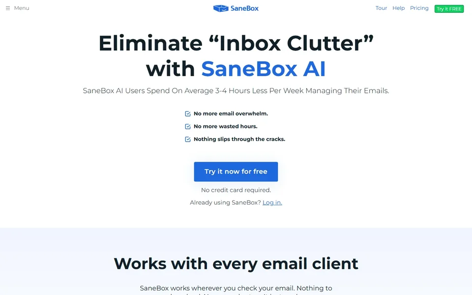Sanebox Homepage