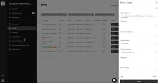 Tasks List With Filter Panel