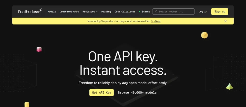 Featherless Homepage Hero And Model Search Bar