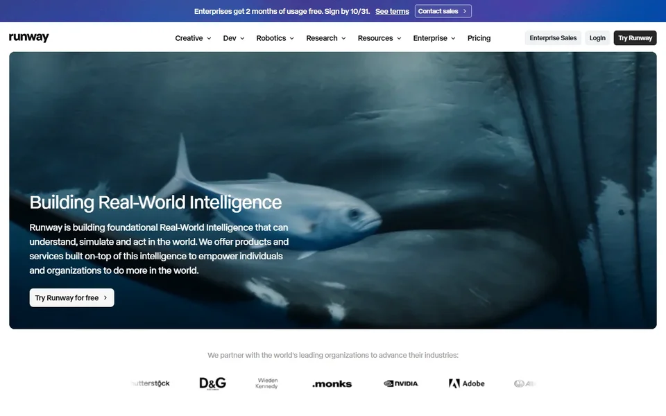 Runway Homepage Hero And Navigation