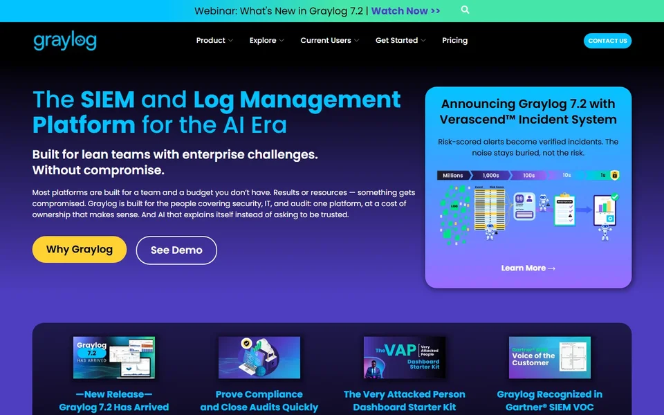 Graylog Homepage With Siem And Log Management