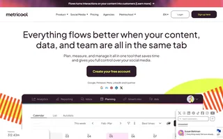 Metricool Homepage