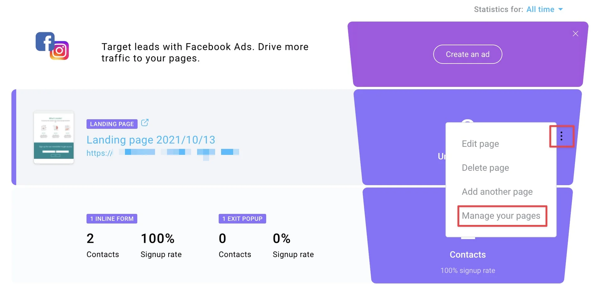 Landing Page Performance Dashboard
